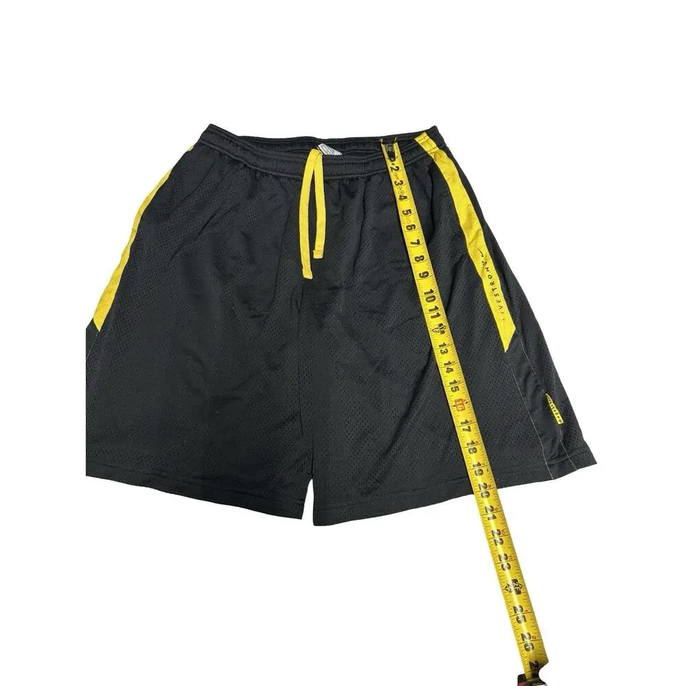 Nike Dri-FIT Athletic Basketball Shorts Men’s XL Black Yellow Drawstring Mesh